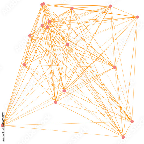 An abstract cut out transparent node network futuristic design element