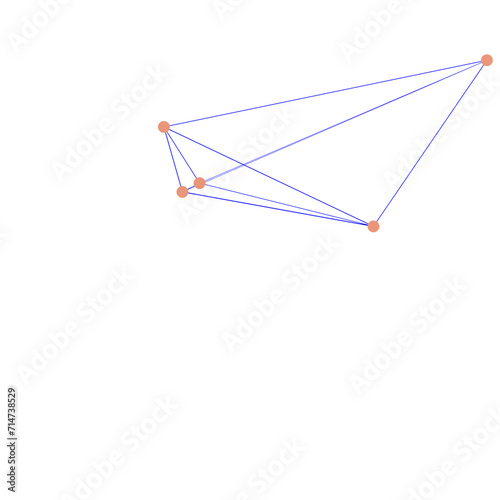 An abstract cut out transparent node network futuristic design element