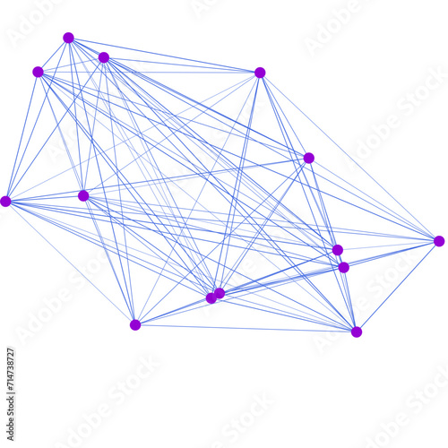 An abstract cut out transparent node network futuristic design element