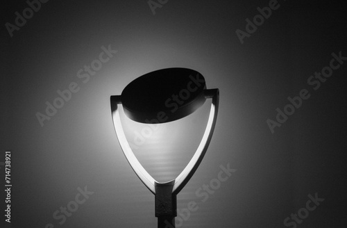 Evening street lamp in black and white 