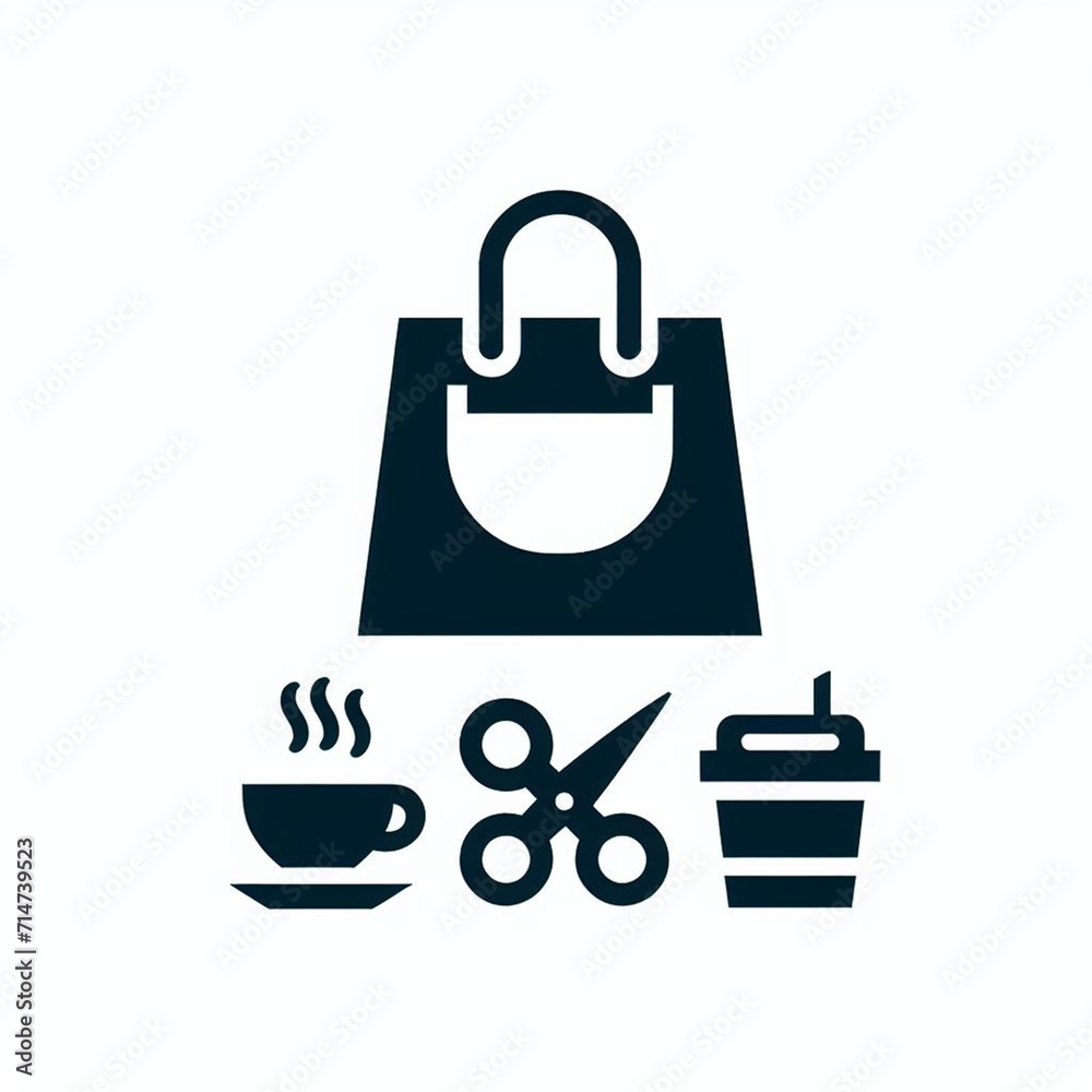 Obraz premium The logo embodies modern style and convenience in the form of a stylish shopping bag. The contours of the bag create clear lines and shapes, emphasizing its functionality and ease of use.