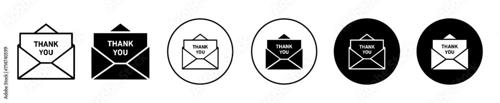 thank you letter vector icon set collection. thank you letter Outline flat Icon. thank you letter vector icon set collection. thank you letter Outline flat Icon.