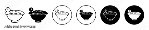 Yeast dough recipe vector icon set collection. Yeast dough recipe Outline flat Icon.
