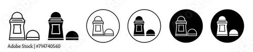 deodorant vector icon set collection. Deodorant Outline flat Icon.