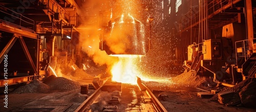 Creating steel and heavy metals in an electric furnace during production.