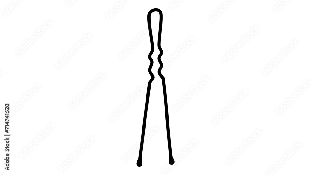 Cheap Bobby Pin, black isolated silhouette
