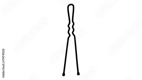 Cheap Bobby Pin, black isolated silhouette