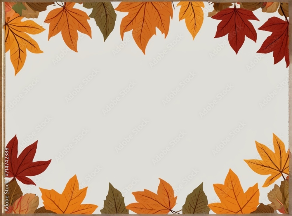 Fall leaves corner border from Generative AI Fall leaves corner border from Generative AI
