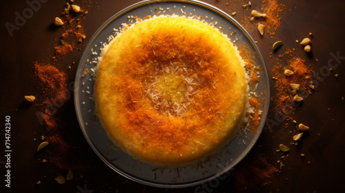 A tray of kanafeh, a sweet cheese pastry commonly enjoyed during Ramadhan