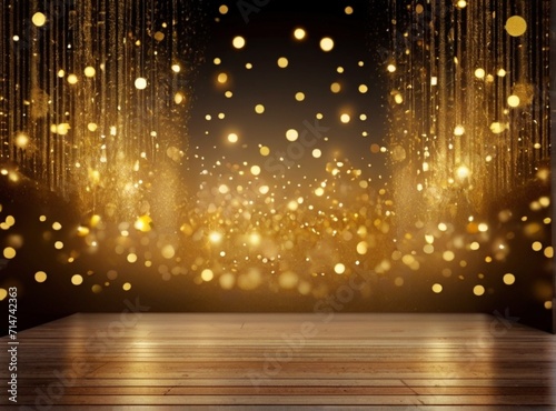 A gold glitter lights celebration backdrop from Generative AI