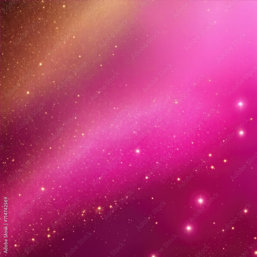 Pink background with a scattering of gold sparkles abstract Background