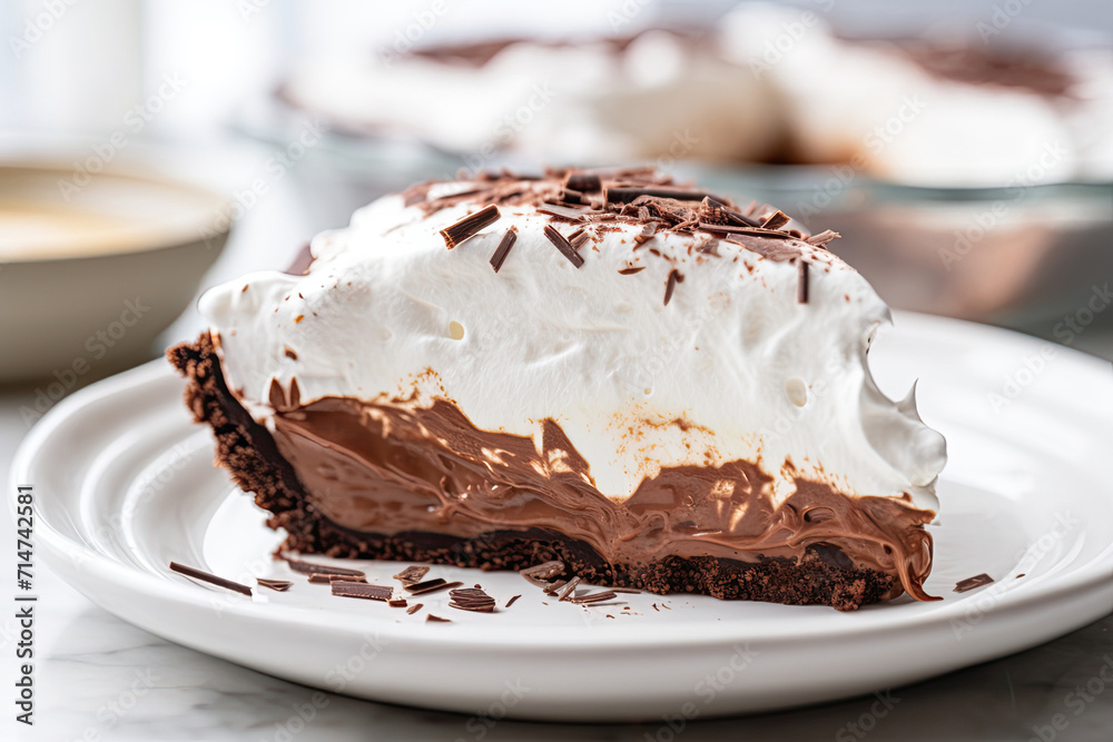 Delicious Slice of Chocolate Cream Pie 