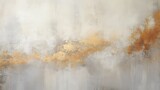 Textured abstract background, painting in white and silver with gold accents with distressed paint strokes, contemporary art, modern decoration	