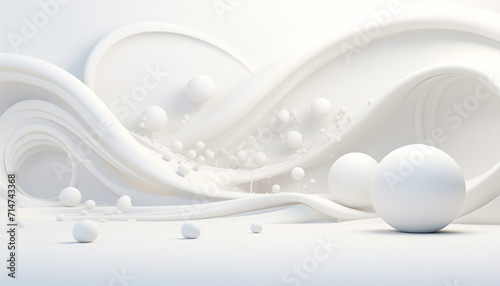 3d white background , Geometric Abstraction