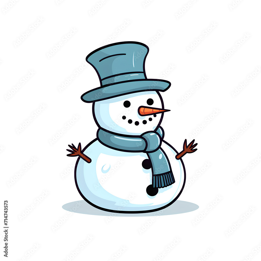 cartoon snowman - Christmas cartoon snowman - Christmas