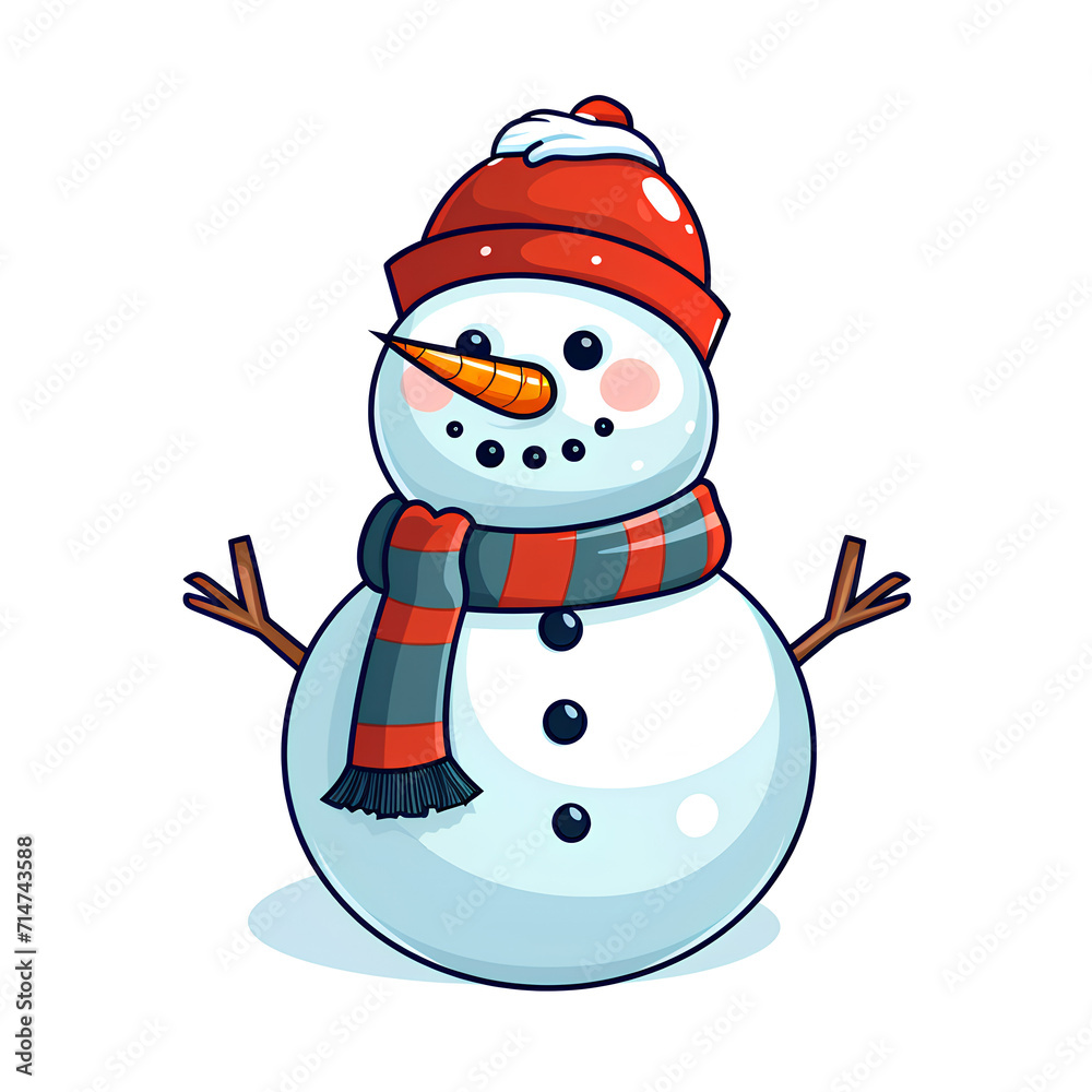 cartoon snowman - Christmas