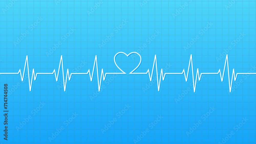 Modern style electrocardiogram ECG forming and drawing a heartshape between heartbeats, concept, ideas, 4k Modern style electrocardiogram ECG forming and drawing a heartshape between heartbeats, concept, ideas, 4k