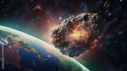 The simulated version of the cosmic threat to Earth's civilization is an asteroid entering the Earth's atmosphere.