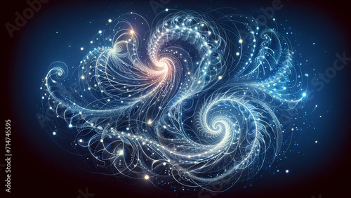 Abstract Radiance Swirling Across Infinite Blue