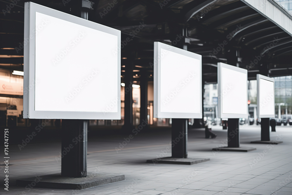 The layout of an empty placeholder advertising banner. An empty template for an internal billboard in the hall of the railway station. The layout of an empty placeholder advertising banner. An empty template for an internal billboard in the hall of the railway station.