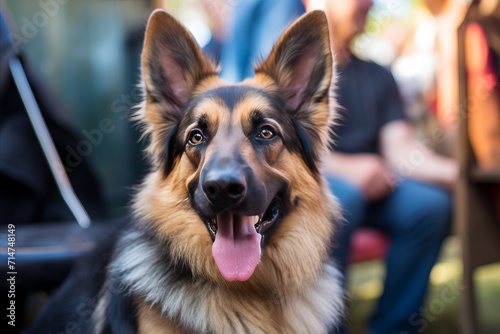 abstract closeup illustration of German Shepherd muzzle and veterinary clinic