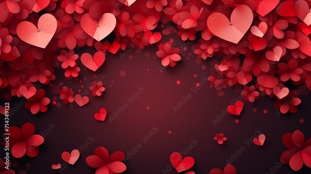 Artistic Red Hearts on Dark Background with Romantic Valentine's Day Background HD Wallpapers
