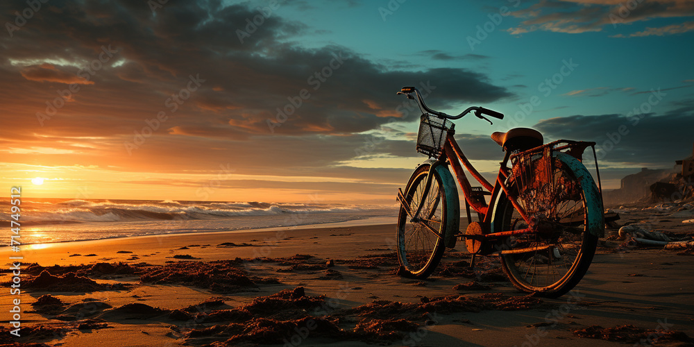 Obraz premium Bike on beach