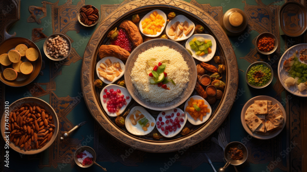 A plate of Emirati harees, a savory porridge made with wheat and meat, often eaten during suhoor