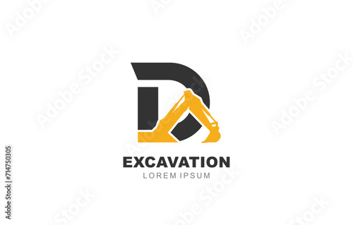 D Letter Excavator logo template for symbol of business identity photo
