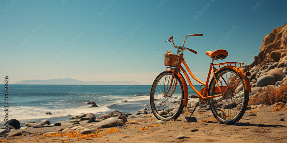 Fototapeta premium Bike on beach