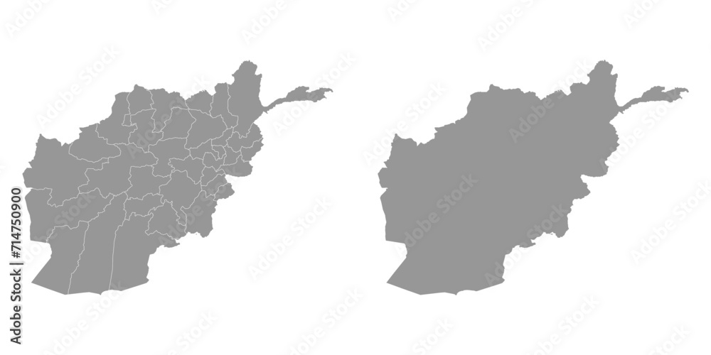 Afghanistan map with administrative divisions.