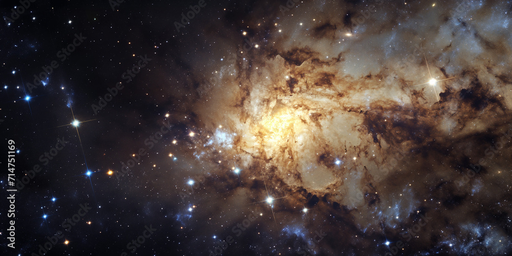 Fototapeta premium Universum mit Sternen Haufen und Millionen von Lichtjahren entfernt
