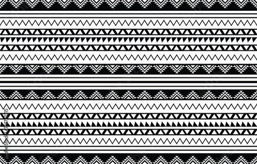 aztec seamless pattern.  rug textile print texture Tribal design, geometric symbols for logo, cards, fabric decorative works. traditional print vector illustration. on black and white background. photo