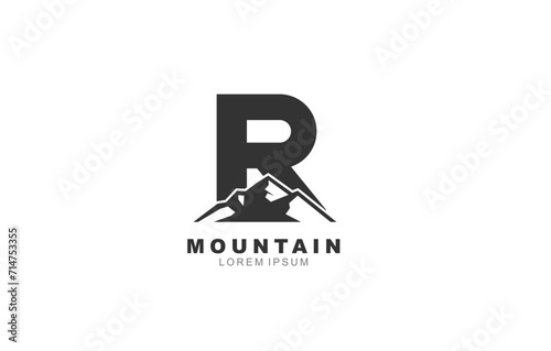 R Letter Mountain logo template for symbol of business identity