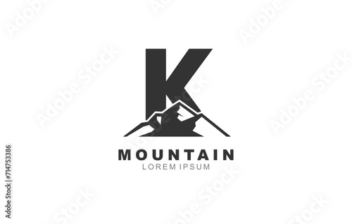 K Letter Mountain logo template for symbol of business identity