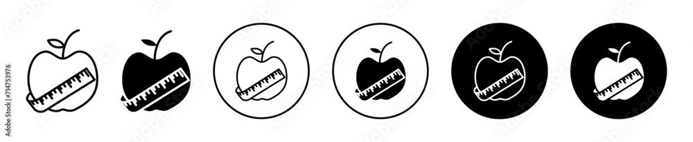 Apple and measuring tape flat line icon set. Thin line illustration vector
Apple and measuring tape flat line icon set. Thin line illustration vector