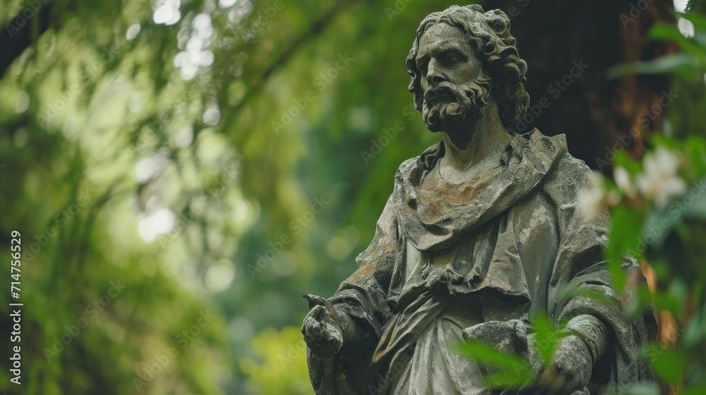 Jesus Statue in Forest