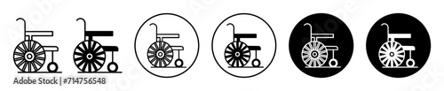 Wheelchair symbol icon sign collection in white and black