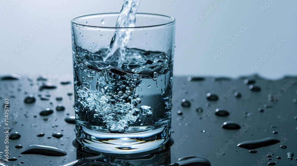 Glass of Water on Table Glass of Water on Table