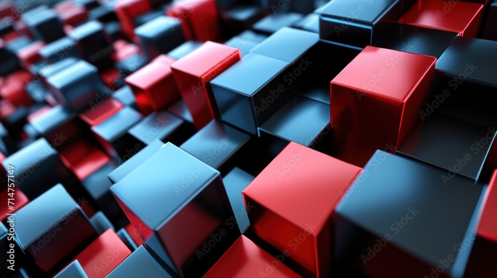 Pattern of Red and Black Cubes Pattern of Red and Black Cubes