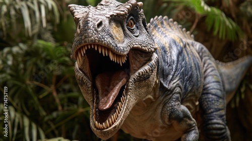 Close-Up of Open-Mouthed Dinosaur