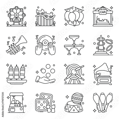 Pack of Music and Entertainment Flat Icons

