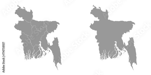 Bangladesh map with administrative divisions.