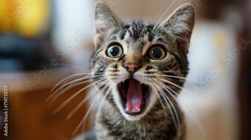 Cat With Open Mouth photo