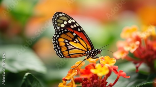 Butterfly on Flower, Close-Up Nature Photography