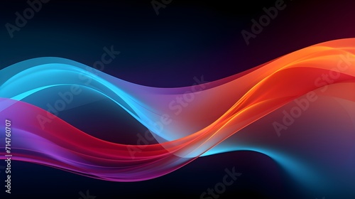 Colorful neon-colored lines on a black background. Unique and creative abstract wallpaper.