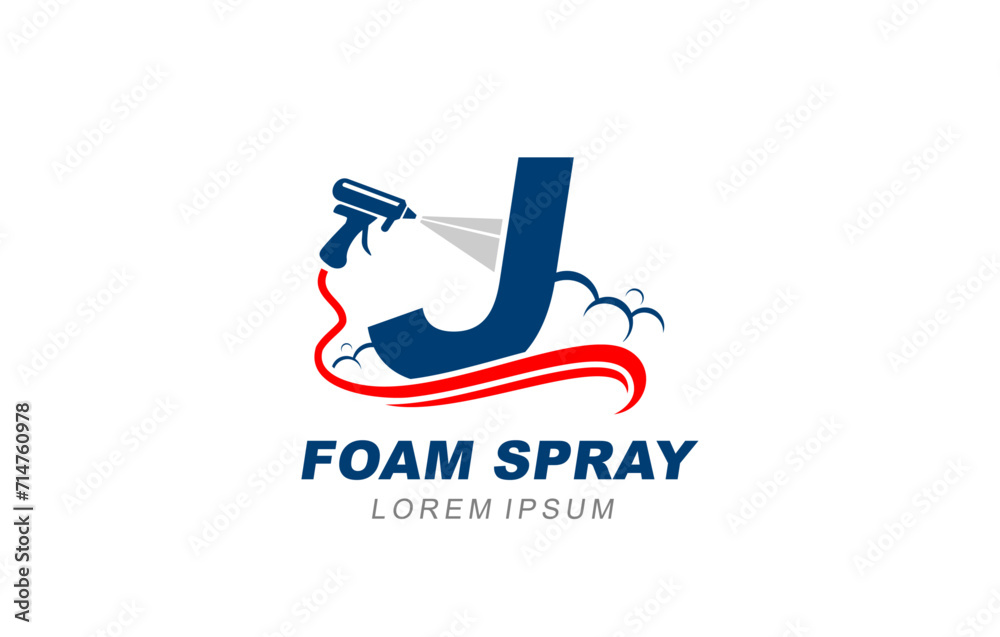 J Letter foam spray insulation logo template for symbol of business identity