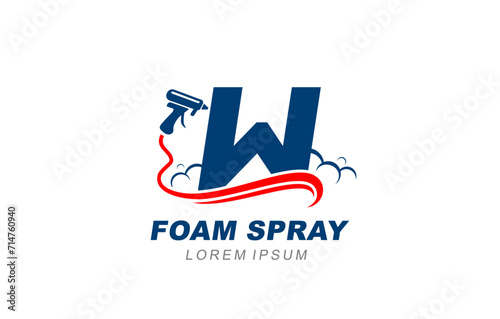 W Letter foam spray insulation logo template for symbol of business identity