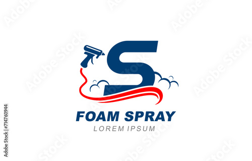 S Letter foam spray insulation logo template for symbol of business identity