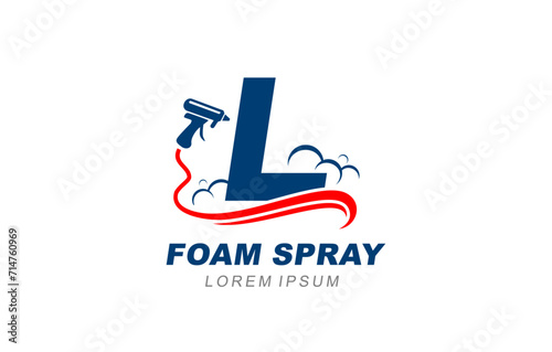 L Letter foam spray insulation logo template for symbol of business identity